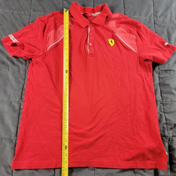 Puma Ferrari Shirt Mens XL Red Polo Scuderia Embroidered F1 Racing Short Sleeve - Picture 11 of 12